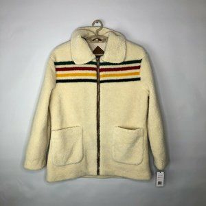Pendleton Womens Ivory Fleece Sherpa Jacket Size L